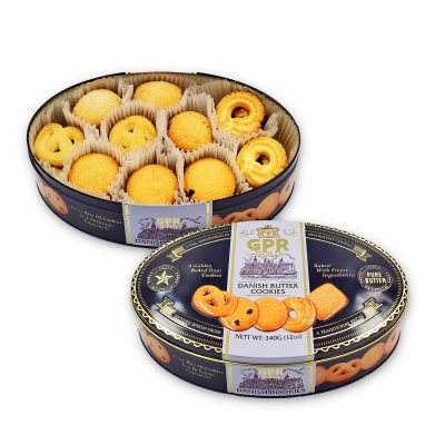 340g GPR Gold Danish butter cookies - Blue Oval Tin